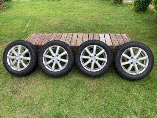 中古スタッドレスタイヤ★BRIDGESTONE BLIZZAK VRX3◆155/65R14◆アルミホイー ルセット