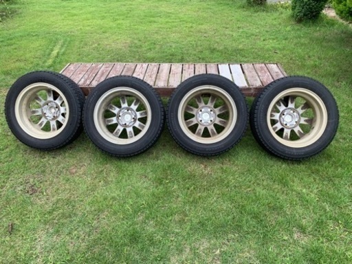 中古スタッドレスタイヤ★BRIDGESTONE BLIZZAK VRX3◆155/65R14◆アルミホイー ルセット