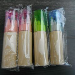 ミニチュア 色鉛筆 6色 ４個セット　鉛筆削り付き　文房具 色えんぴつ