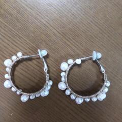 淡水パール　フープピアス