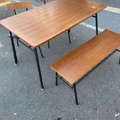 リサイクルショップどりーむ荒田店　No8449 ダイニングセット　椅子二脚　ベンチイス一脚　オシャレなダイニングセットです♪の画像