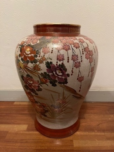 薩摩焼　花鳥図　花瓶