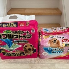 【取引中】犬　猫　ペットシート　ダブルストップ　ワイド　48枚 ...