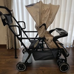 ベージュ ダブルベビーカー 2人乗り 新品 二人でゴー 二人乗りベビーカー ベージュ