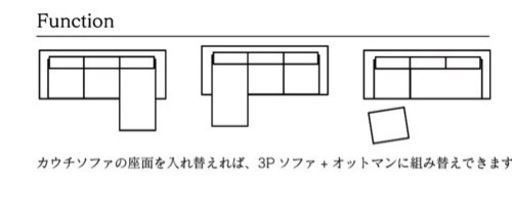 ハイバックカウチソファ 未使用品 / カウチソファ / 3人掛け / ソファ / 未使用品