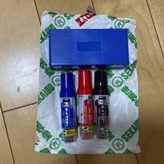 ホワイトボード消し&極太ペン3色セット