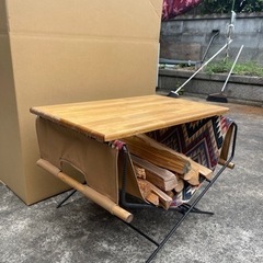 自作1点物 オリジナル焚き火サイドテーブル ソロキャンプ ファミリーキャンプのサイドテーブルに！の画像