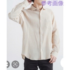 リネンシャツ 麻シャツ メンズ XL ナチュラル ユニセックスの画像