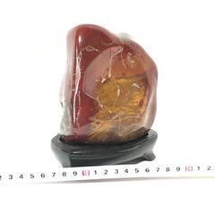 赤玉石/新潟佐渡/2.9kg/朱色/磨き/パワ―ストーン/原石/台座付きの画像