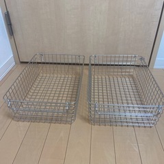 無印良品　ステンレスワイヤーバスケット３　2個セット