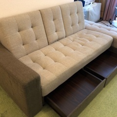 【ソファベッド】収納付きの画像
