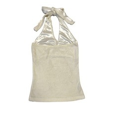 ホルターネック　ニット素材　蝶々　ラインストーンの画像