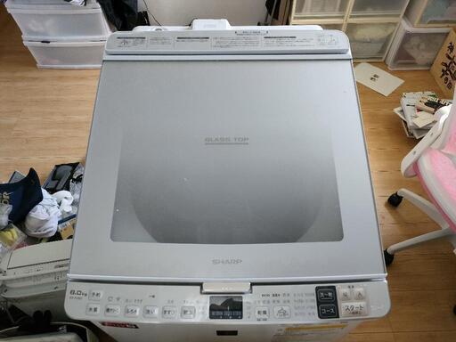 SHARP 8.0kg 乾燥4.5kg 2019年製 ES-PX8D-S 穴なしサイクロン洗浄 全自動洗濯機 縦型洗濯機 8kg シャープ 家電