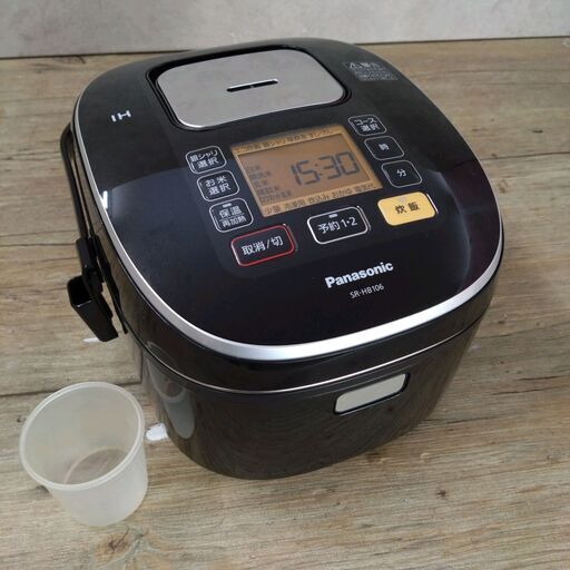 10/4 終 Panasonic IHジャー炊飯器 SR-HB106 5.5合炊き ブラック 動作確認済み 2017年製 菊HG