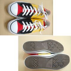 Converse ALL STAR ローカット 約27cm サイズ表記9 黒 赤 黄 国旗 ベルギー柄 コンバース オールスター 札幌市 清田区 平岡の画像