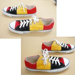 Converse ALL STAR ローカット 約27cm サイズ表記9 黒 赤 黄 国旗 ベルギー柄 コンバース オールスター 札幌市 清田区 平岡の画像