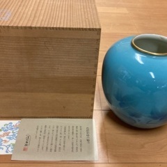 九谷焼酒壺・深川彩磁花器2点まとめて