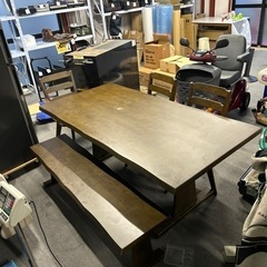 ダイニングセット 椅子３脚＋ベンチシート 天然木