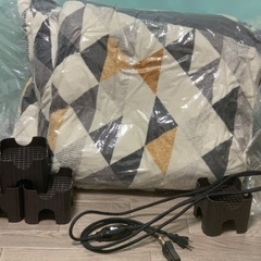 【期間限定】ワンコイン！こたつ★ フラットヒーター！布団&底上げ脚付き！の画像