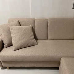 【お譲り先決まりました】オットマン付きソファ　3人掛け　美品
