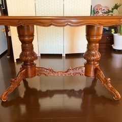 イタリア製ダイニングテーブル  椅子４脚付（傷有り）