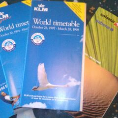 国際線 時刻表★KLMオランダ航空×3冊スイス航空×1冊★199...