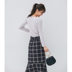 tocco closet ベルト付きチェック柄マーメイドスカートの画像