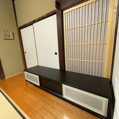 TV台　木製黒　w180cm