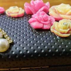 【未使用】メガネケース　立体装飾　薔薇　アクセサリーケースの画像
