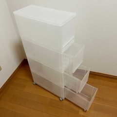 無印良品 PPストッカー 4段 キャスター付