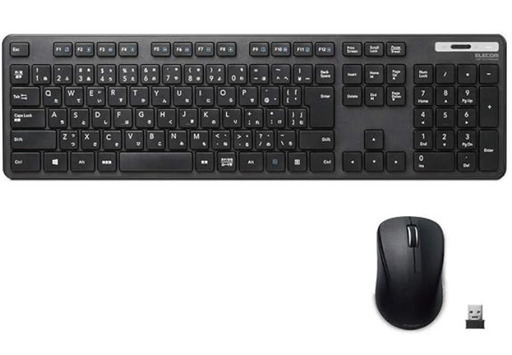 エレコム キーボード ワイヤレス (レシーバー付属) メンブレン 薄型 フルキーボード マウス付 ブラック TK-FDM110MBK