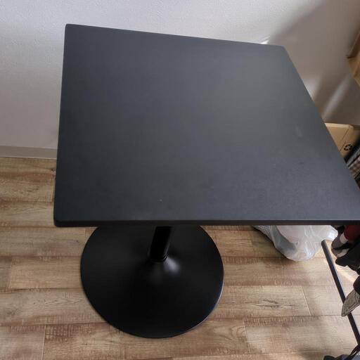 カフェテーブル 600×600×H710 スチール脚 黒脚 テーブル (ブラック) テーブル 幅60cm ダイニングテーブル 机\n\n