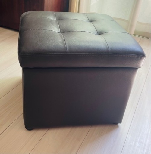 荷物収納チェア　２セット（椅子）ブラウンレザー