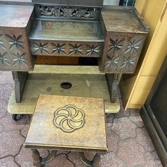 レトロ! ドレッサー 化粧台 鏡台 三面鏡 アンティーク家具 椅子付き