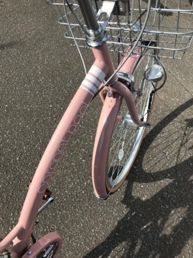 美品【26インチ】Shimano シマノ coronet noel ピンク×ブラウン 6段階切り替え付き 自転車