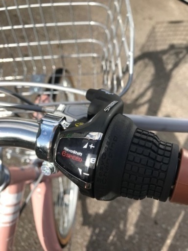 美品【26インチ】Shimano シマノ coronet noel ピンク×ブラウン 6段階切り替え付き 自転車