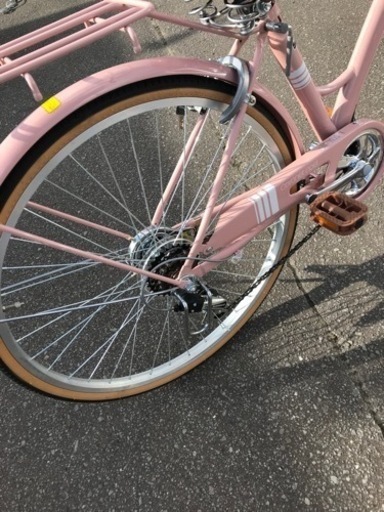 美品【26インチ】Shimano シマノ coronet noel ピンク×ブラウン 6段階切り替え付き 自転車