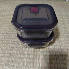 ガラス製耐熱容器2個セット　美品