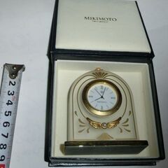 ★パール（真珠付き）、★MIKIMOTO、置き時計、★動作中、綺...