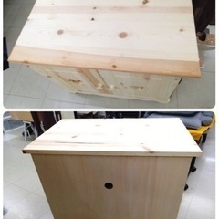 ● パイン材 カントリー調 キャビネット テレビボード 収納 カントリー家具 お洒落 可愛い 棚 テレビ台 W740  D470  H600 未使用品 ③の画像