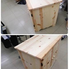 ● パイン材 カントリー調 キャビネット テレビボード 収納 カントリー家具 お洒落 可愛い 棚 テレビ台 W740  D470  H600 未使用品 ③の画像