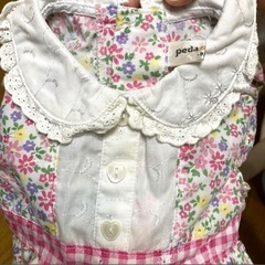 女の子　90 トップス　花柄　チェック　レースの画像