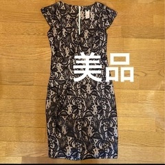 DURAS ambient レースVネックスリムドレス