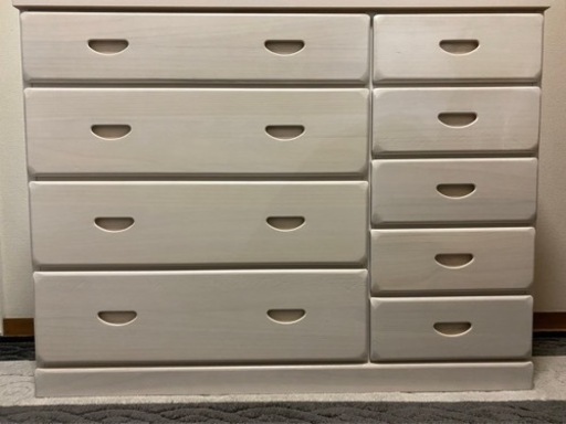 4段チェスト ホワイト木目