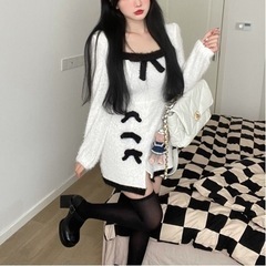 【新品】ニットワンピース レディース ワンピース タイトワンピース ニット 長袖の画像