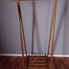 無料　木製　ハンガーラック　衣類収納　ハンガー掛け　コート掛けの画像