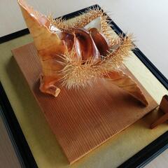 栗型陶器置物 4個セット 陶器の置物、珍しい栗の細工。