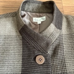 ジャケット　Lサイズ　チェック　焦茶色　無印コーデュロイコートの画像