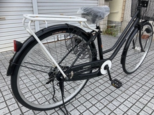 【26インチ自転車】LEDオートライト仕様　変速なし　前後タイヤ、チューブ、サドル、前カゴ新品❗️若林自転車　浜大津店　SALE中❗️