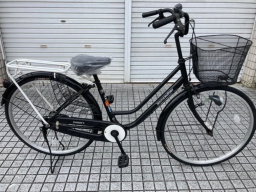 【26インチ自転車】LEDオートライト仕様　変速なし　前後タイヤ、チューブ、サドル、前カゴ新品❗️若林自転車　浜大津店　SALE中❗️